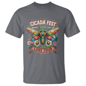 Cicada Fest 2024 T Shirt Broods XIII & XIX 221 Year Reunion Tour TS09 Charcoal Print Your Wear