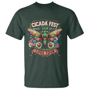 Cicada Fest 2024 T Shirt Broods XIII & XIX 221 Year Reunion Tour TS09 Dark Forest Green Print Your Wear