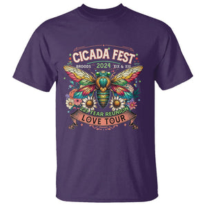 Cicada Fest 2024 T Shirt Broods XIII & XIX 221 Year Reunion Tour TS09 Purple Print Your Wear
