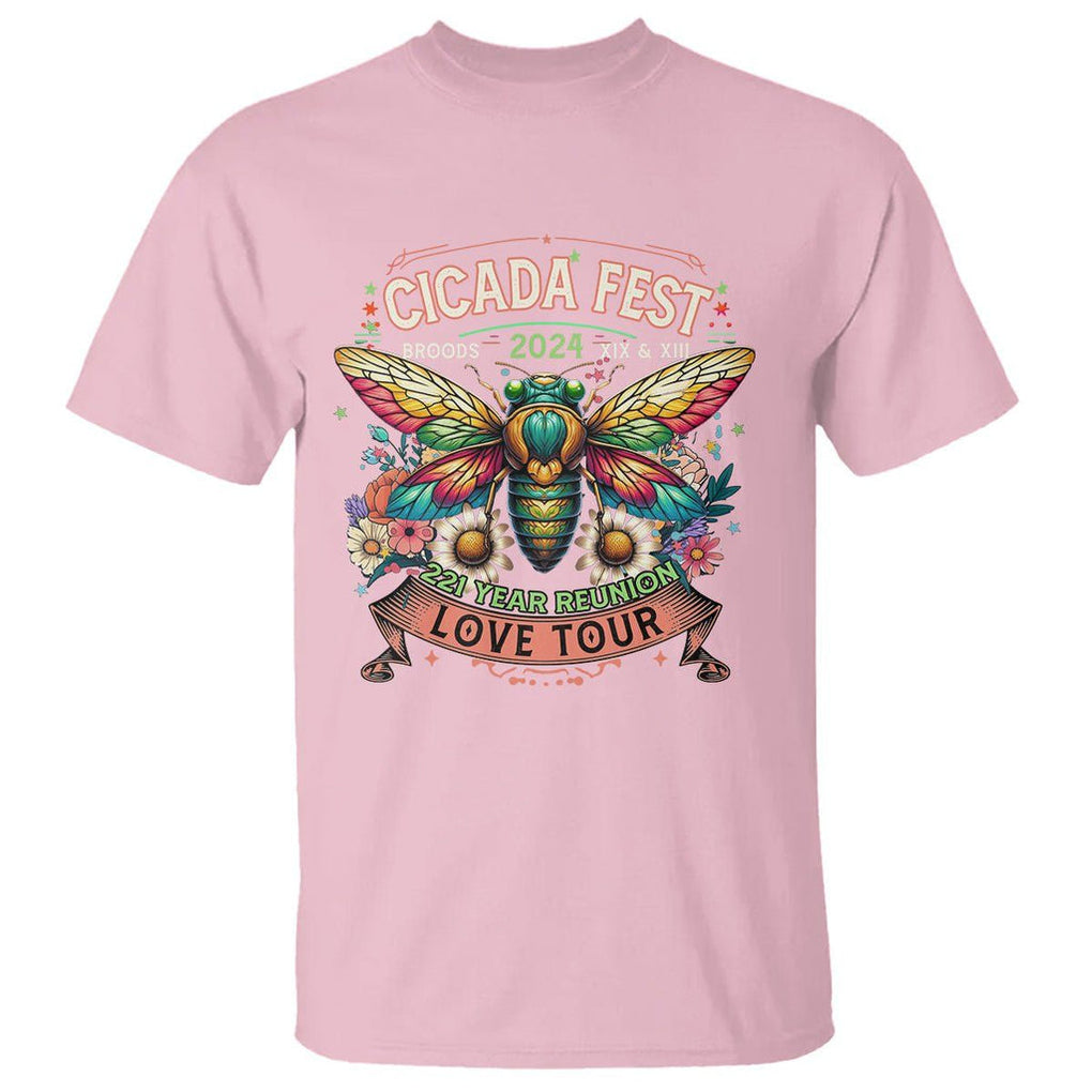Cicada Fest 2024 T Shirt Broods XIII & XIX 221 Year Reunion Tour TS09 Light Pink Print Your Wear
