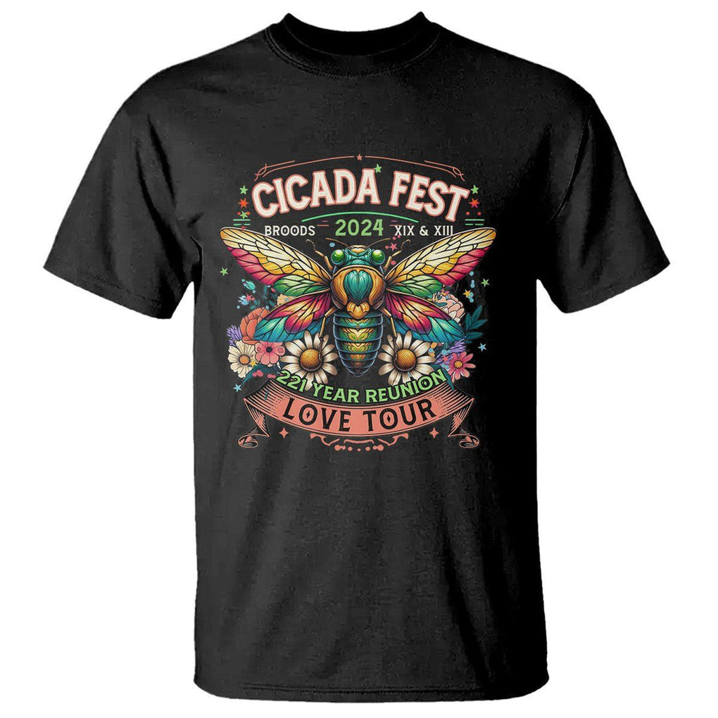 Cicada Fest 2024 T Shirt Broods XIII & XIX 221 Year Reunion Tour TS09 Black Print Your Wear