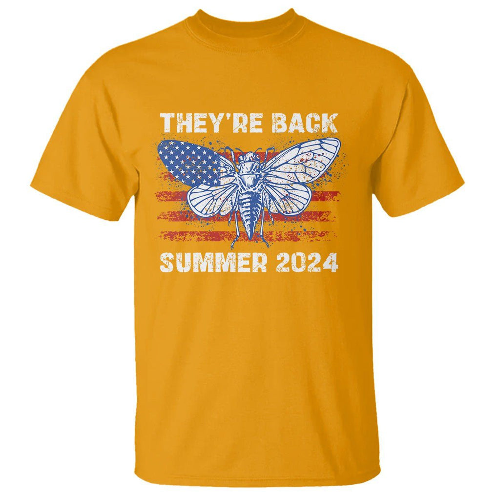 Cicada Invasion U.S Tour They're Back Summer 2024 T Shirt TS09 Gold Print Your Wear