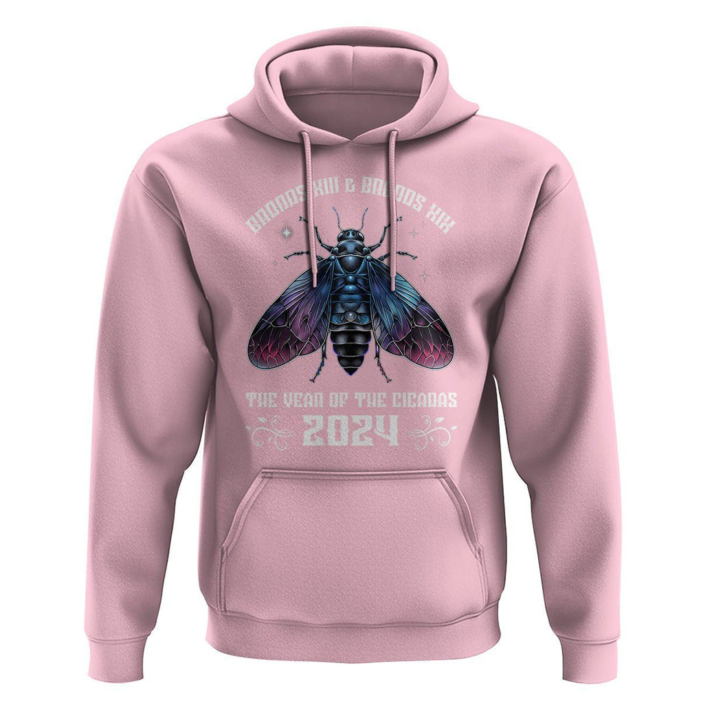 Cicada Lover Hoodie Broods XIII & XIX The Year Of The Cicadas 2024 TS09 Light Pink Print Your Wear