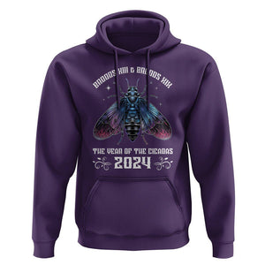 Cicada Lover Hoodie Broods XIII & XIX The Year Of The Cicadas 2024 TS09 Purple Print Your Wear