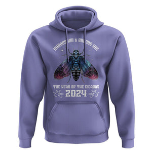 Cicada Lover Hoodie Broods XIII & XIX The Year Of The Cicadas 2024 TS09 Violet Print Your Wear