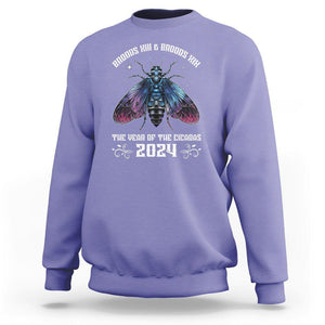 Cicada Lover Sweatshirt Broods XIII & XIX The Year Of The Cicadas 2024 TS09 Violet Print Your Wear
