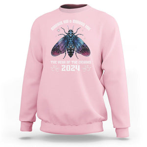 Cicada Lover Sweatshirt Broods XIII & XIX The Year Of The Cicadas 2024 TS09 Light Pink Print Your Wear