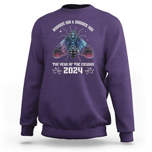 Cicada Lover Sweatshirt Broods XIII & XIX The Year Of The Cicadas 2024 TS09 Purple Print Your Wear