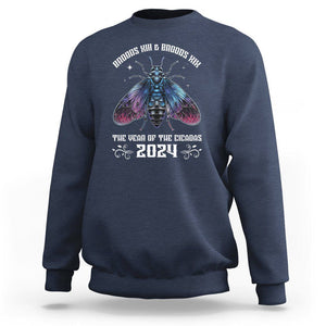 Cicada Lover Sweatshirt Broods XIII & XIX The Year Of The Cicadas 2024 TS09 Navy Print Your Wear