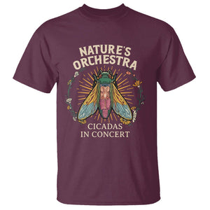 Cicada Lover T Shirt Nature's Orchestra Cicadas Concert TS09 Maroon Print Your Wear