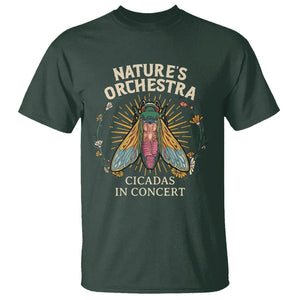 Cicada Lover T Shirt Nature's Orchestra Cicadas Concert TS09 Dark Forest Green Print Your Wear