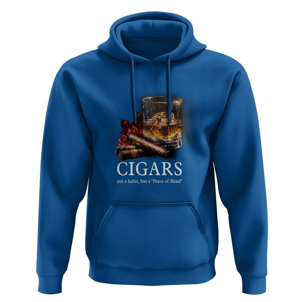 Cigar Lover Hoodie Not A Habit But A Peace of Mind TS09 Royal Blue Print Your Wear