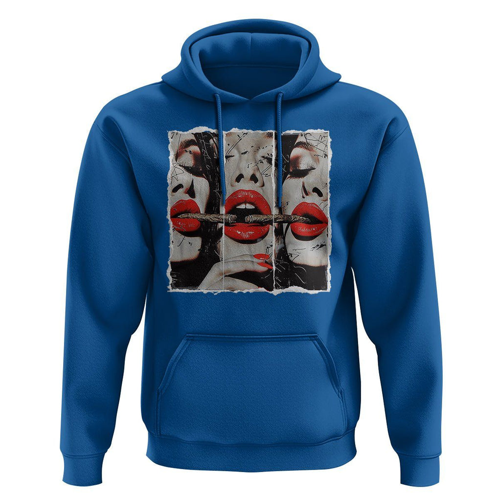 Cigar Lover Hoodie Roll It Lick It Smoke It Pretty Lady Smoking Smoker TS09 Royal Blue Print Your Wear