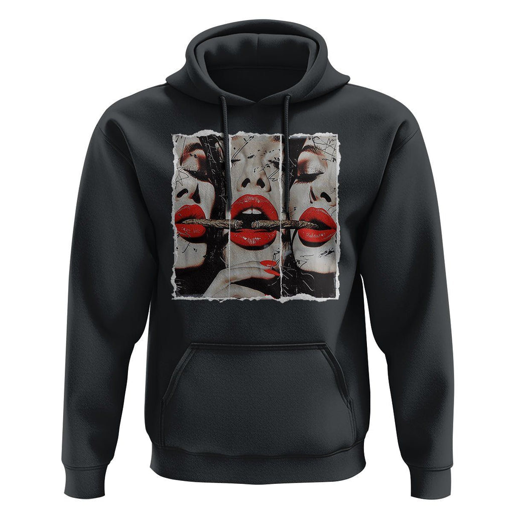 Cigar Lover Hoodie Roll It Lick It Smoke It Pretty Lady Smoking Smoker TS09 Black Print Your Wear
