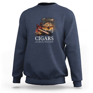 Cigar Lover Sweatshirt Not A Habit But A Peace of Mind TS09 Navy Print Your Wear