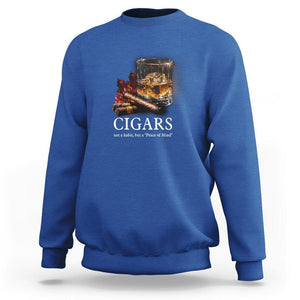 Cigar Lover Sweatshirt Not A Habit But A Peace of Mind TS09 Royal Blue Print Your Wear