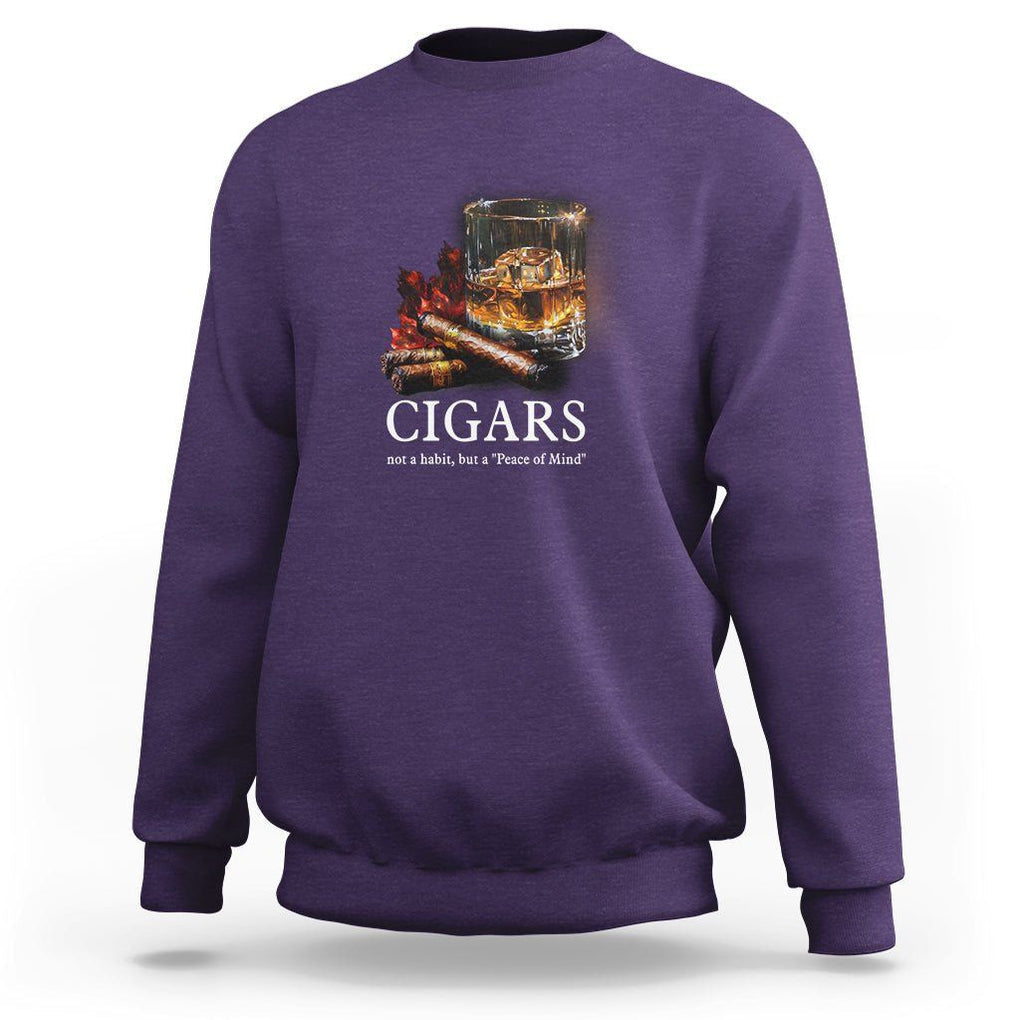Cigar Lover Sweatshirt Not A Habit But A Peace of Mind TS09 Purple Print Your Wear