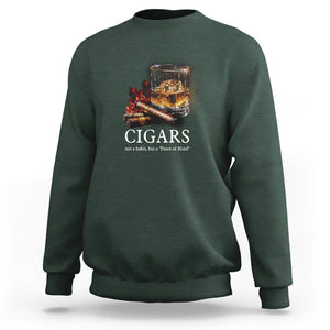 Cigar Lover Sweatshirt Not A Habit But A Peace of Mind TS09 Dark Forest Green Print Your Wear