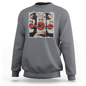 Cigar Lover Sweatshirt Roll It Lick It Smoke It Pretty Lady Smoking Smoker TS09 Charcoal Print Your Wear
