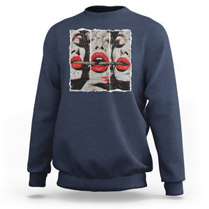 Cigar Lover Sweatshirt Roll It Lick It Smoke It Pretty Lady Smoking Smoker TS09 Navy Print Your Wear