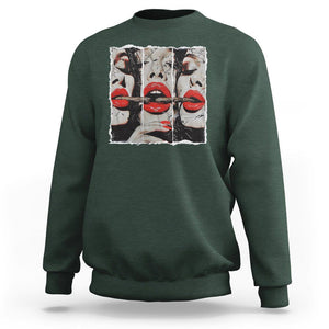 Cigar Lover Sweatshirt Roll It Lick It Smoke It Pretty Lady Smoking Smoker TS09 Dark Forest Green Print Your Wear