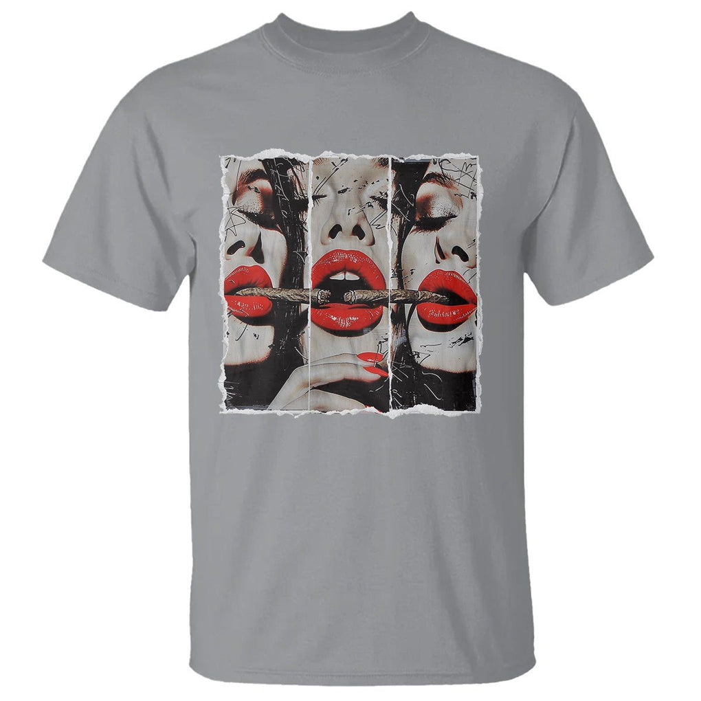 Cigar Lover T Shirt Roll It Lick It Smoke It Pretty Lady Smoking Smoker TS09 Sport Gray Print Your Wear
