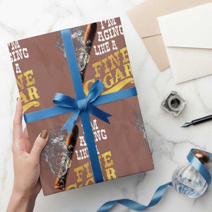 Cigar Lovers Wrapping Paper Roll I Am Aging Like A Fine Cigar TS12 Mocha Print Your Wear
