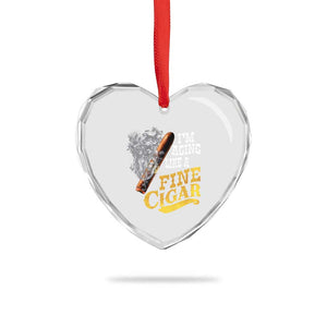 Cigar Lovers Heart Crystal Glass Ornament I Am Aging Like A Fine Cigar TS12 Print Your Wear