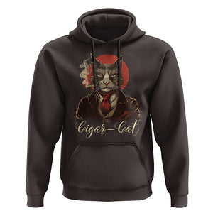 Cigar Smoker Cat Lover Cigarcat Hoodie TS09 Dark Chocolate Print Your Wear