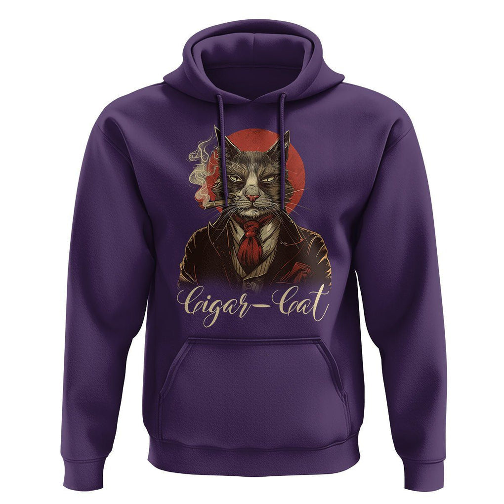 Cigar Smoker Cat Lover Cigarcat Hoodie TS09 Purple Print Your Wear