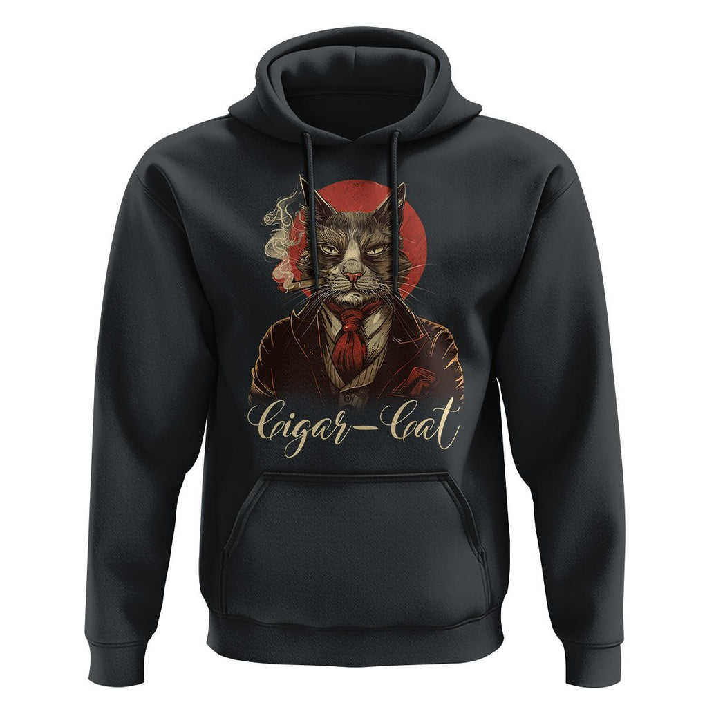 Cigar Smoker Cat Lover Cigarcat Hoodie TS09 Black Print Your Wear