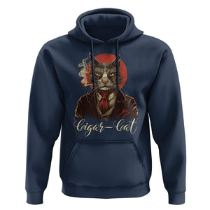 Cigar Smoker Cat Lover Cigarcat Hoodie TS09 Navy Print Your Wear