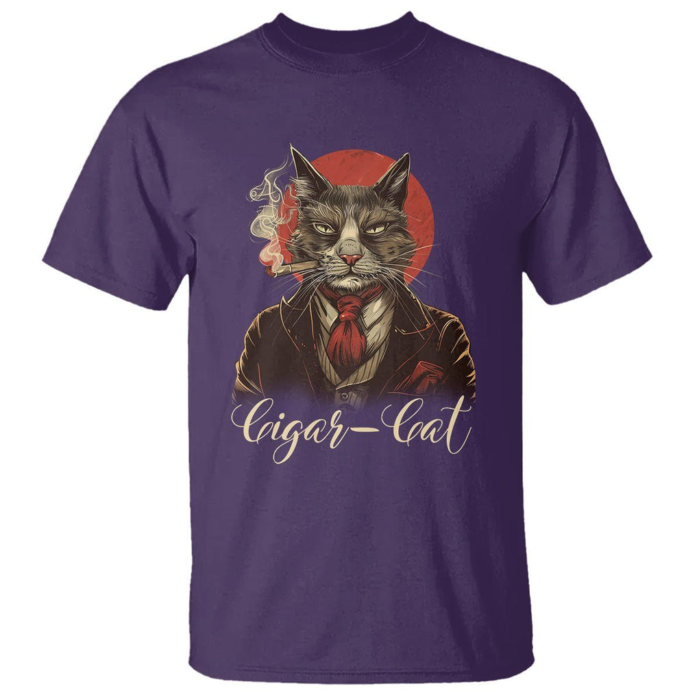 Cigar Smoker Cat Lover Cigarcat T Shirt TS09 Purple Print Your Wear