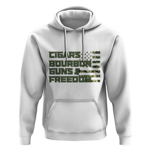 Cigars Bourbon Guns Freedom American Flag Hoodie TS09 White Print Your Wear