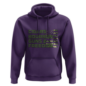 Cigars Bourbon Guns Freedom American Flag Hoodie TS09 Purple Print Your Wear