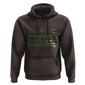 Cigars Bourbon Guns Freedom American Flag Hoodie TS09 Dark Chocolate Print Your Wear