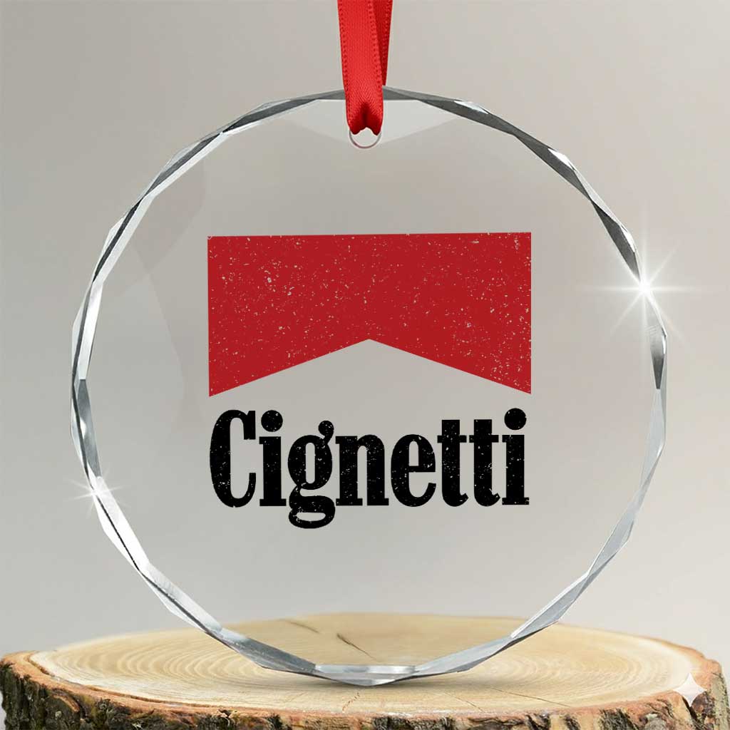 Cignetti Retro Red Box Crystal Glass Ornament Indiana Game Day Sports Fan TS02 Transparent Glass 3'' Circle Print Your Wear