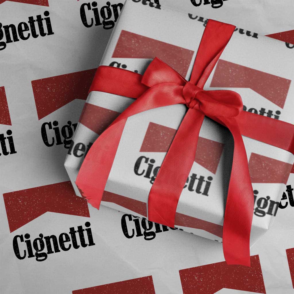 Cignetti Retro Red Box Wrapping Paper Roll - Indiana Game Day Sports Fan TS02 White Print Your Wear