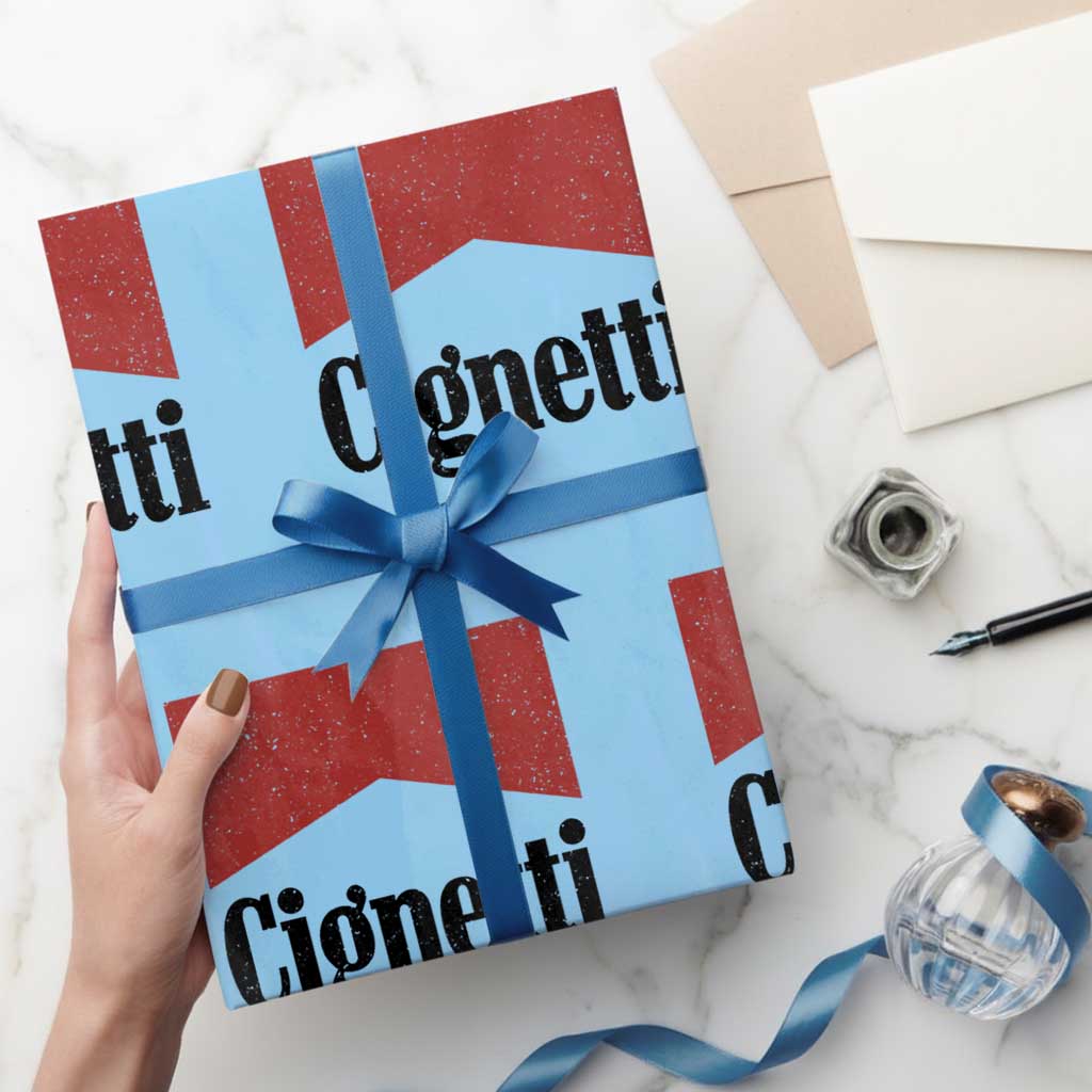 Cignetti Retro Red Box Wrapping Paper Roll - Indiana Game Day Sports Fan TS02 Light Blue Print Your Wear