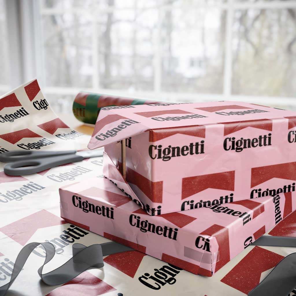 Cignetti Retro Red Box Wrapping Paper Roll - Indiana Game Day Sports Fan TS02 Light Pink Print Your Wear