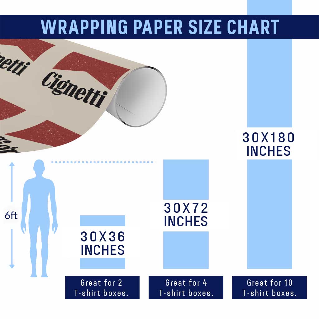 Cignetti Retro Red Box Wrapping Paper Roll - Indiana Game Day Sports Fan TS02 Print Your Wear