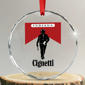 Cignetti Walking Retro Red Box Crystal Glass Ornament Indiana Game Day Sports Fan TS02 Transparent Glass 3'' Circle Print Your Wear