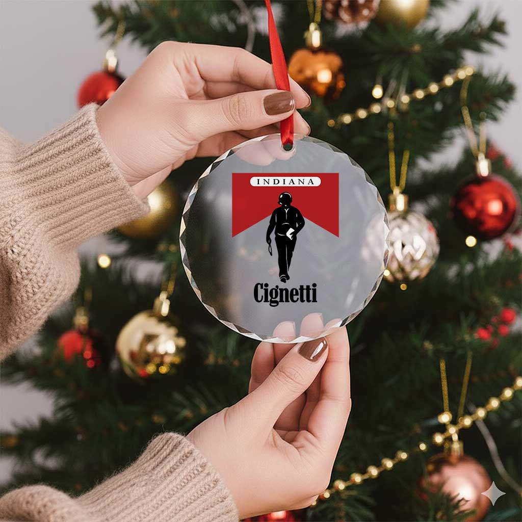 Cignetti Walking Retro Red Box Crystal Glass Ornament Indiana Game Day Sports Fan TS02 Print Your Wear
