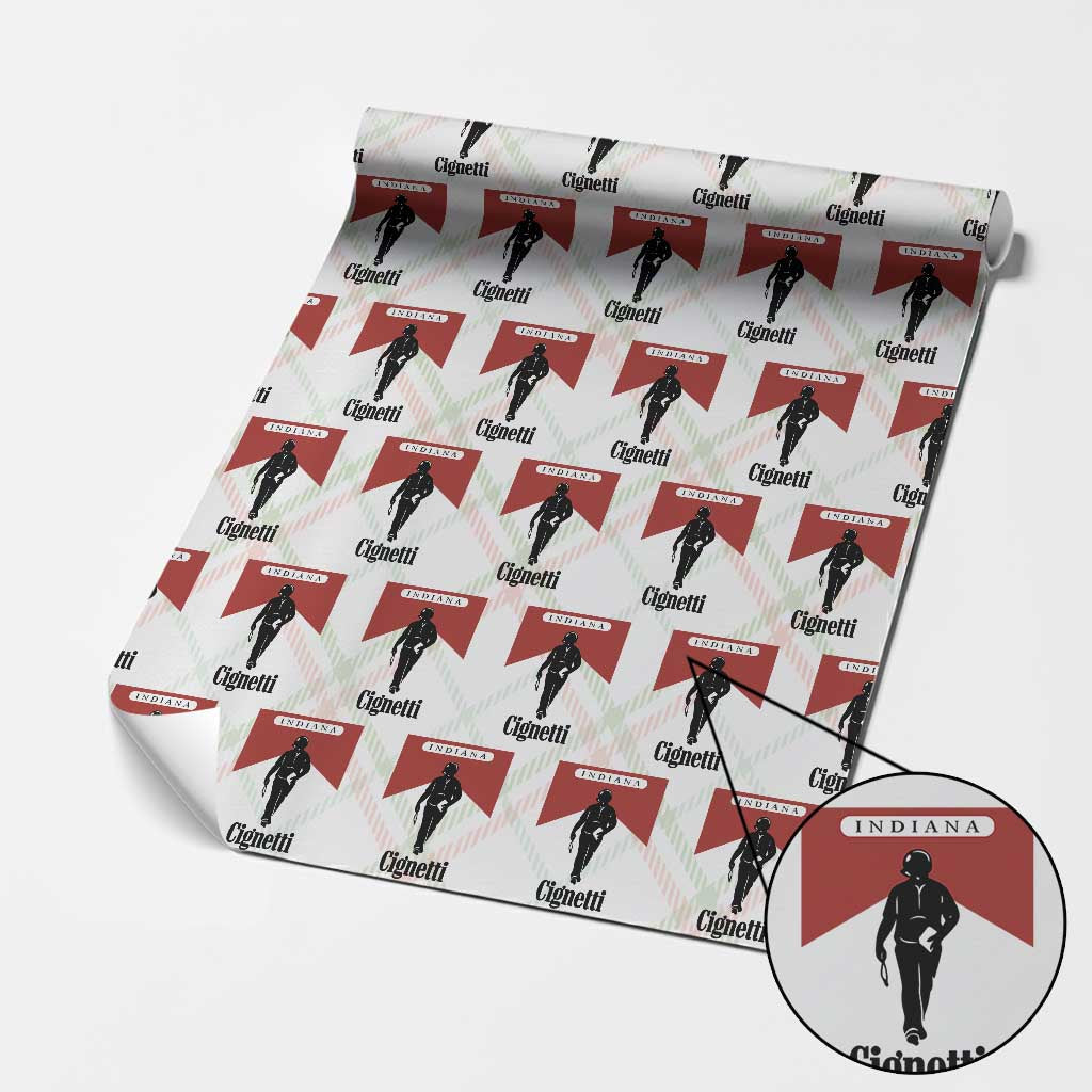 Cignetti Walking Retro Red Box Wrapping Paper Roll Indiana Game Day Sports Fan TS02 Christmas Plaid Print Your Wear