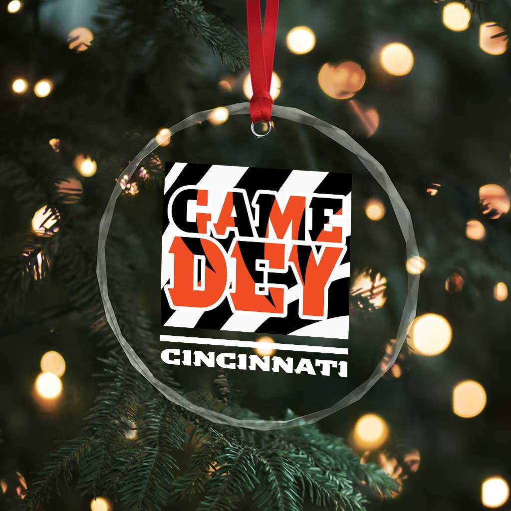 Cincinnati Crystal Glass Ornament Retro Vintage Game Dey White Stripes TS10 Print Your Wear