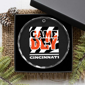Cincinnati Crystal Glass Ornament Retro Vintage Game Dey White Stripes TS10 Print Your Wear