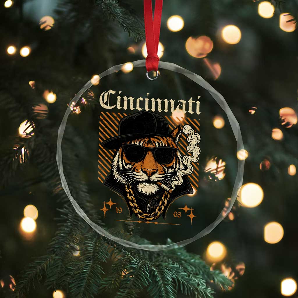 Cincinnati Tiger Crystal Glass Ornament Retro Vintage Mascot Sports Fan TS10 Print Your Wear