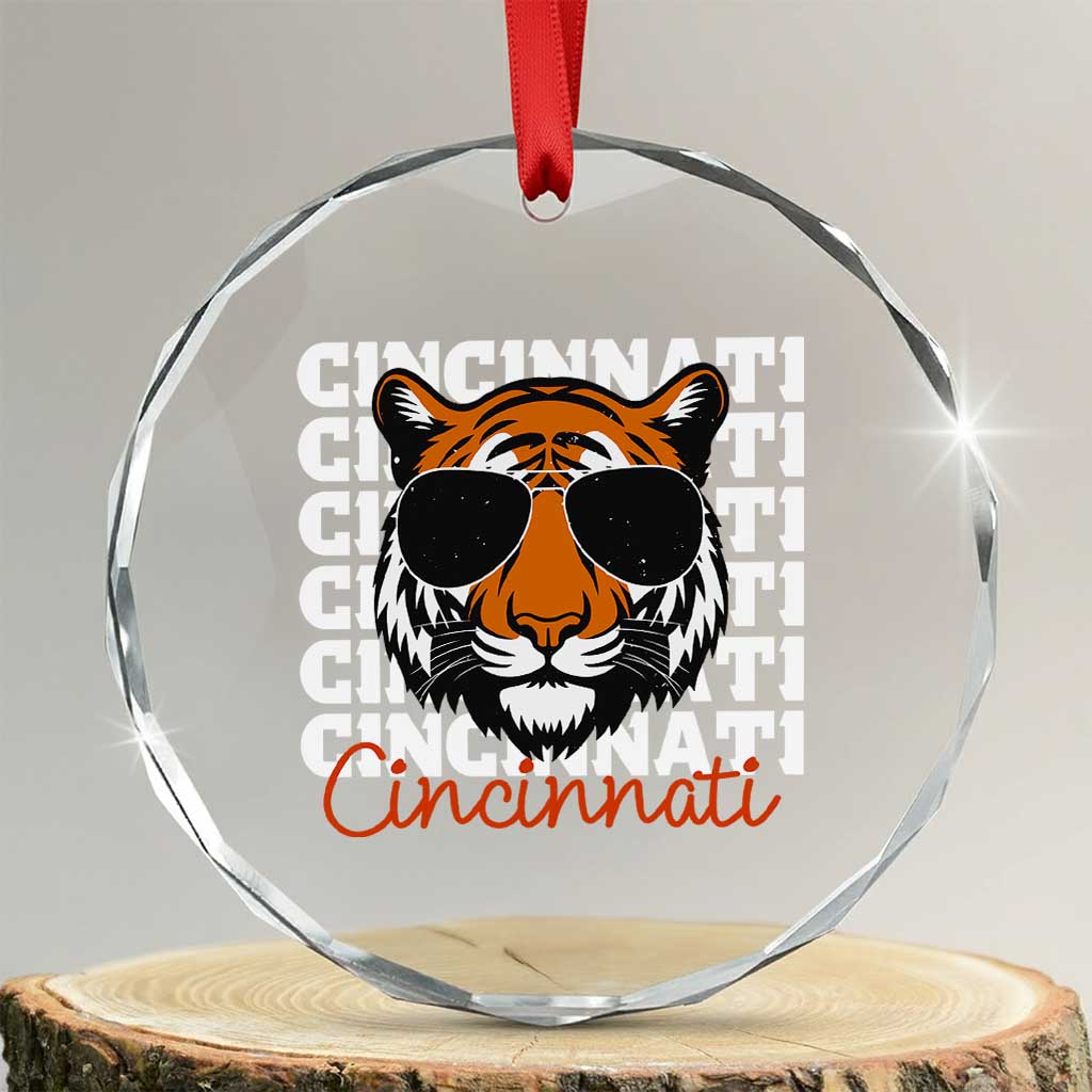 Cincinnati Tiger Crystal Glass Ornament Retro Vintage Novelty Sports Fan TS10 Transparent Glass 3'' Circle Print Your Wear