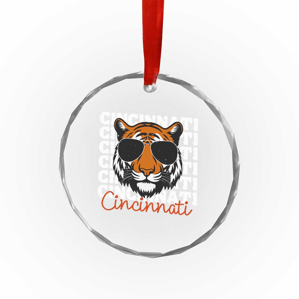 Cincinnati Tiger Crystal Glass Ornament Retro Vintage Novelty Sports Fan TS10 Transparent Glass 3'' Circle Print Your Wear