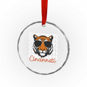 Cincinnati Tiger Crystal Glass Ornament Retro Vintage Novelty Sports Fan TS10 Transparent Glass 3'' Circle Print Your Wear